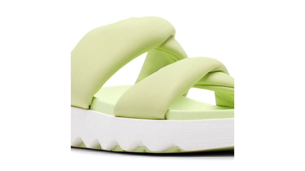 Sorel VIIbe Twist Slide - Womens, Luminous Lime/Whitened Pink, 9.5, 2039961-382-9.5