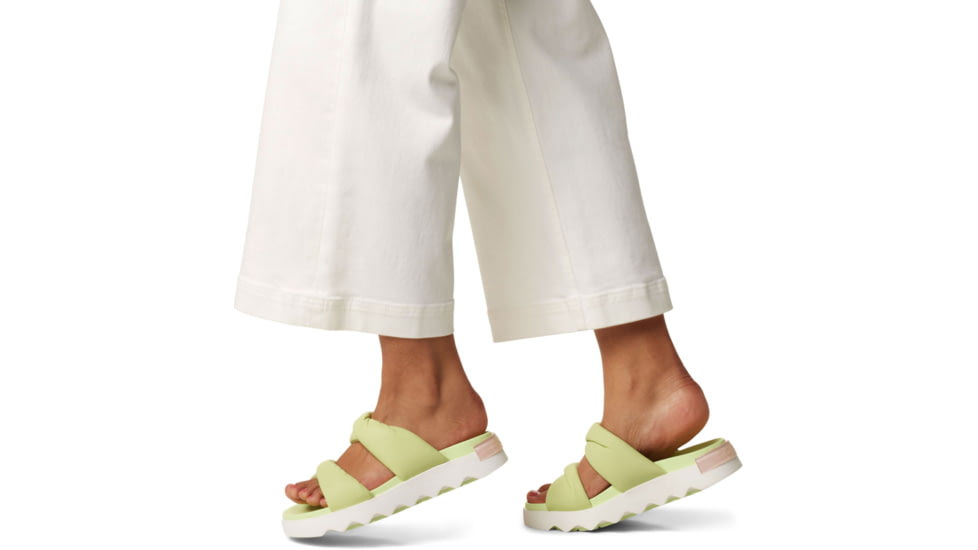 Sorel VIIbe Twist Slide - Womens, Luminous Lime/Whitened Pink, 9.5, 2039961-382-9.5