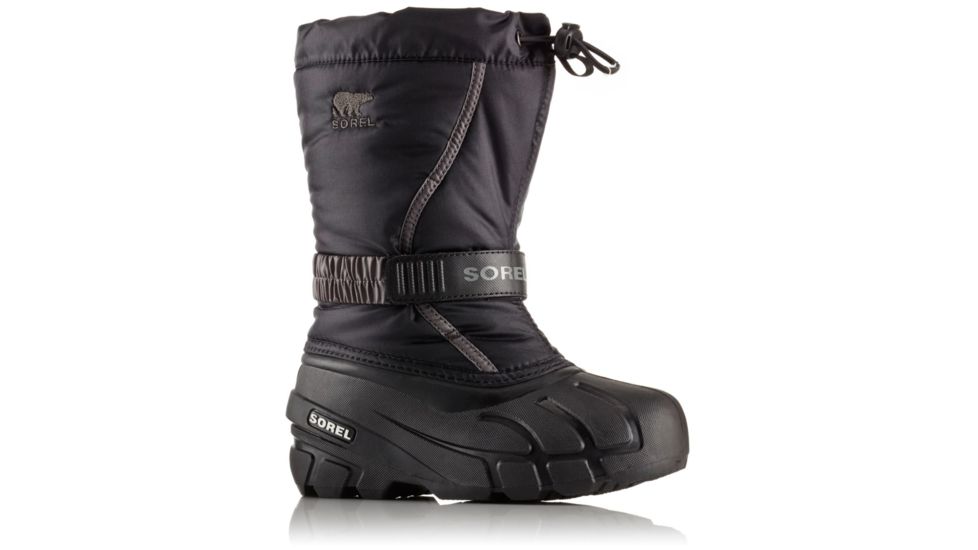 Sorel Youth Flurry Boot, Black, City Gre, 4, 1638081016-4