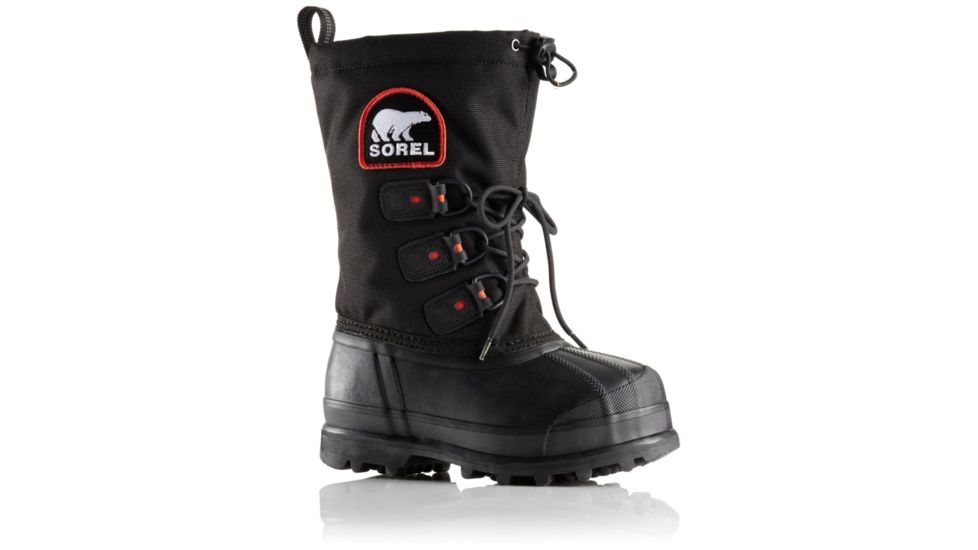Sorel Youth Glacier XT Winter Boot, Black, Red Quar, 1, 1573921010-1