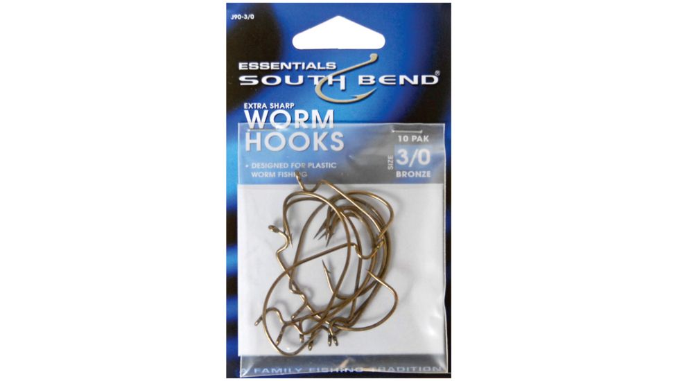 South Bend Worm Hooks 10 Pk Size 3/0 J90-3/0