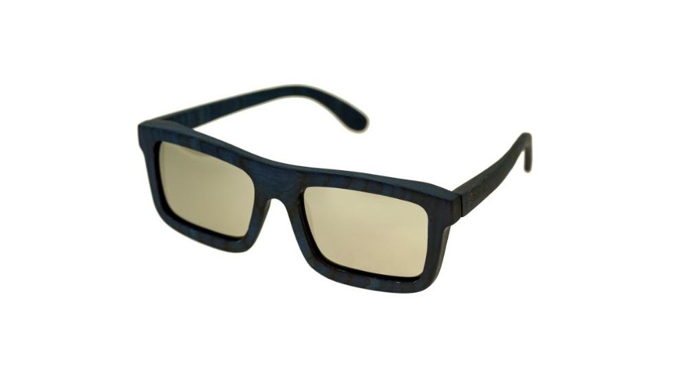 Spectrum Knox Wood Sunglasses, Blue Frame, Silver Lens, Blue/Silver, One Size, SSGS115SR