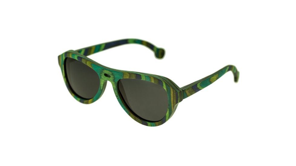 Spectrum Sunglasses Lopez S111bk Sunglasses, Green Stripe FRAME, Black Lens SSGS111BK