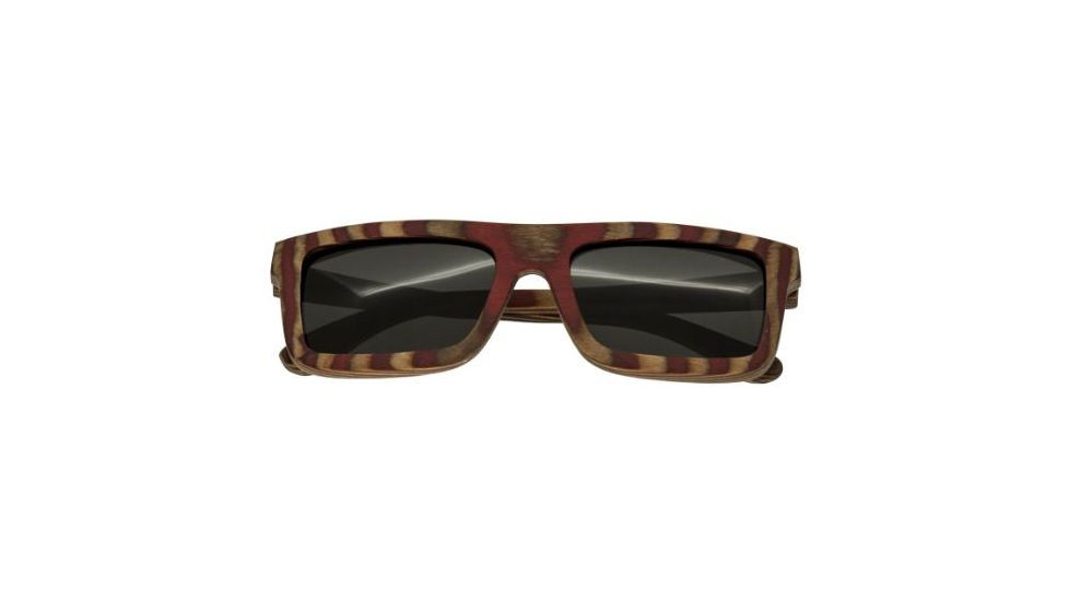 Spectrum Parkinson Wood Sunglasses, Cherry Zebra Frame, Black Lens, Cherry Zebra/Black, One Size, SSGS121BK
