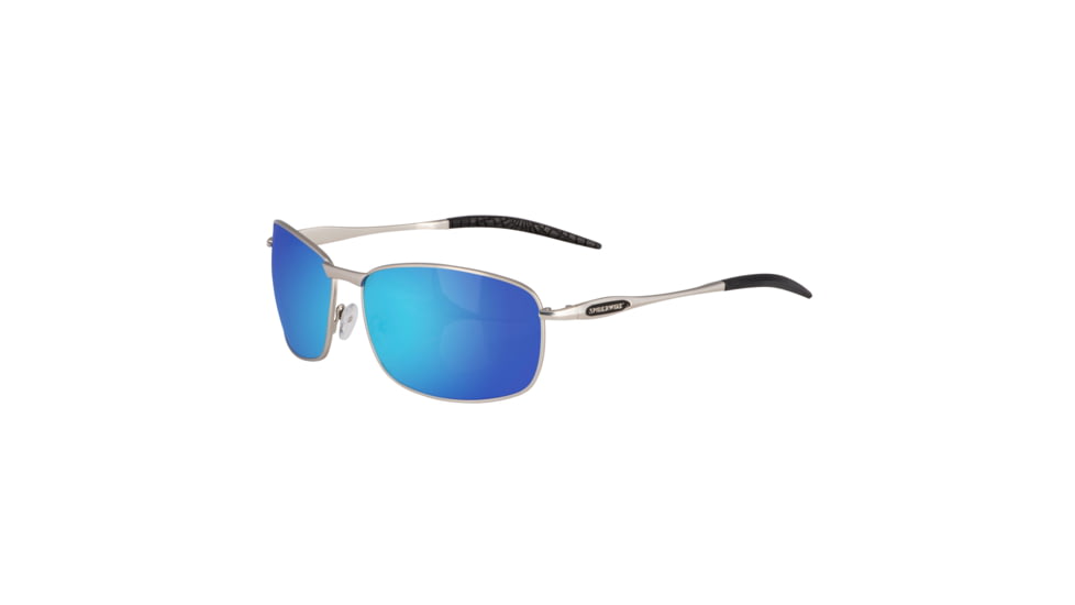 Spiderwire SPW006 Sunglasses, Silver Frame, Blue Mirror (Grey Base) Lens 1479112