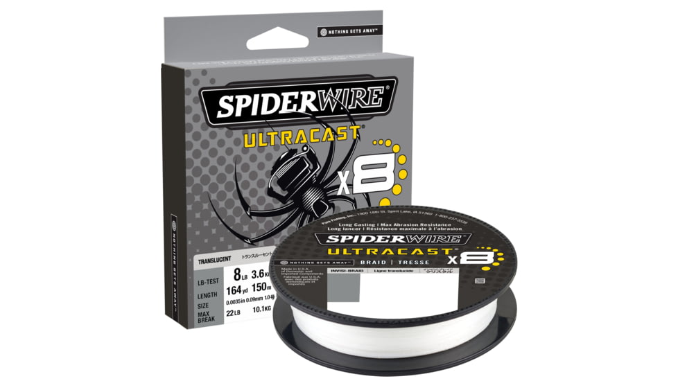 Spiderwire Ultracast Braid Superline, 0.011in/0.29mm, 50lb/22.6kg, 164yd/150m, 14lb, Invisibraid-Translucent, SUCFS50-IB