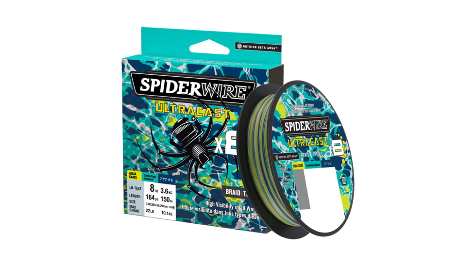 Spiderwire Ultracast Braid, Superline, 10lb test, 2187yd Aqua Camo, Boxed, SUCBK10-AQC