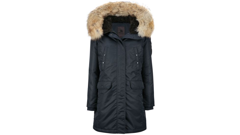 Snorkel Parka Real Fur New Flight Satin - Womens -Total Eclipse-Small