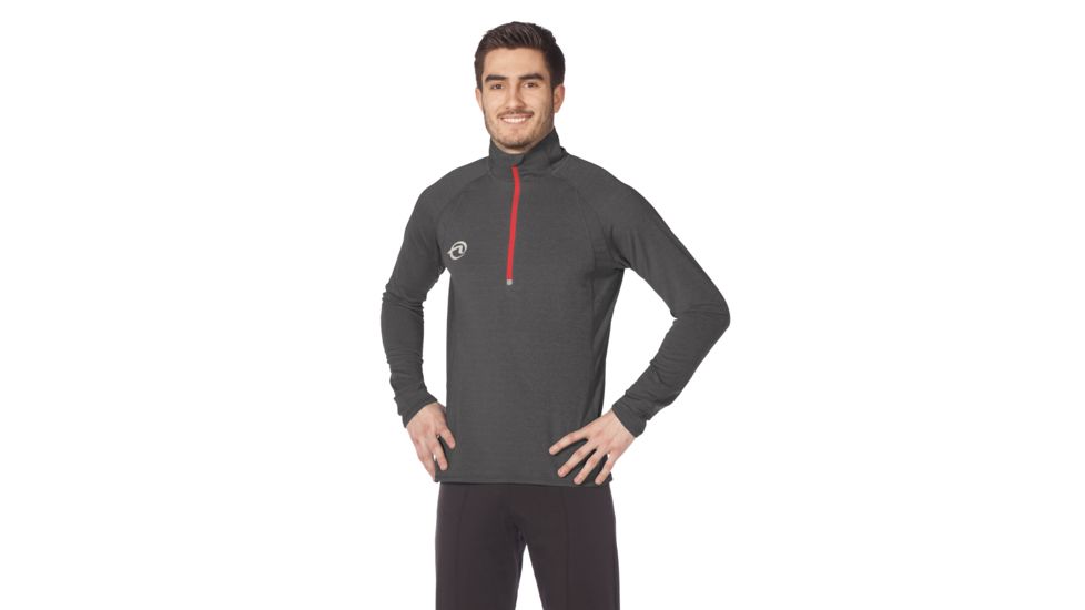 SportHill Crescent Zip Top - Mens-Black Heather-X-Large