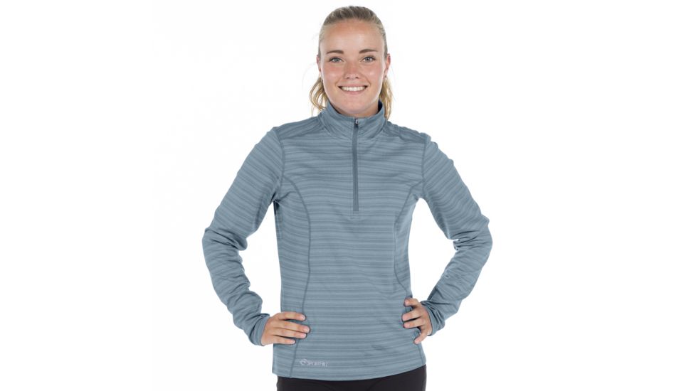 SportHill Echo Zip Top - Women's-Coastal Grey Stripe-Small