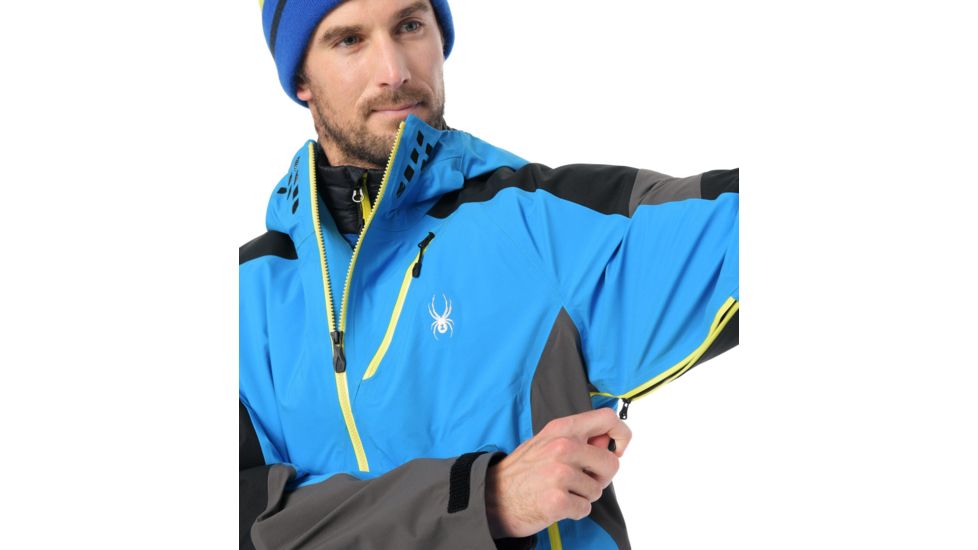 Spyder Eiger Shell Jacket - Mens, Turkish Sea/Black/Polar, Medium, 181746482333P