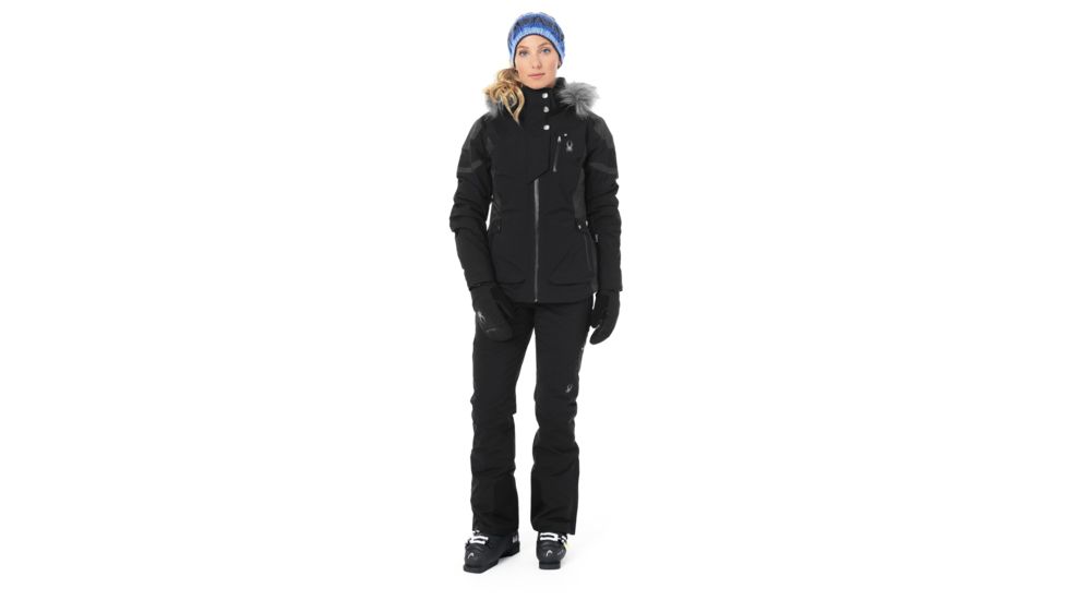 Spyder Meribel Faux Fur Jacket - Womens, Black/Black, 6, 182716001006P