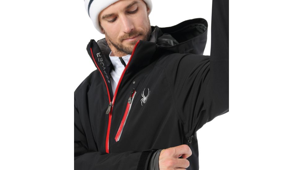 Spyder Tripoint Jacket - Mens, Black/Red, Large, 181724001555P