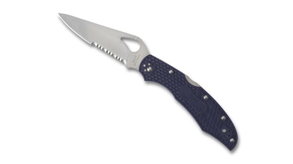 Spyderco Byrd Cara Cara2 Blue Frn Partially Serrated, BY03PSBL2