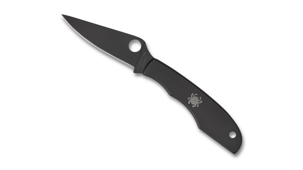 Spyderco Grasshopper SS Folding Pocket Knife 2.27in Blade Length, Sandvik 12C27 Steel, Stainless Black, C138BKP