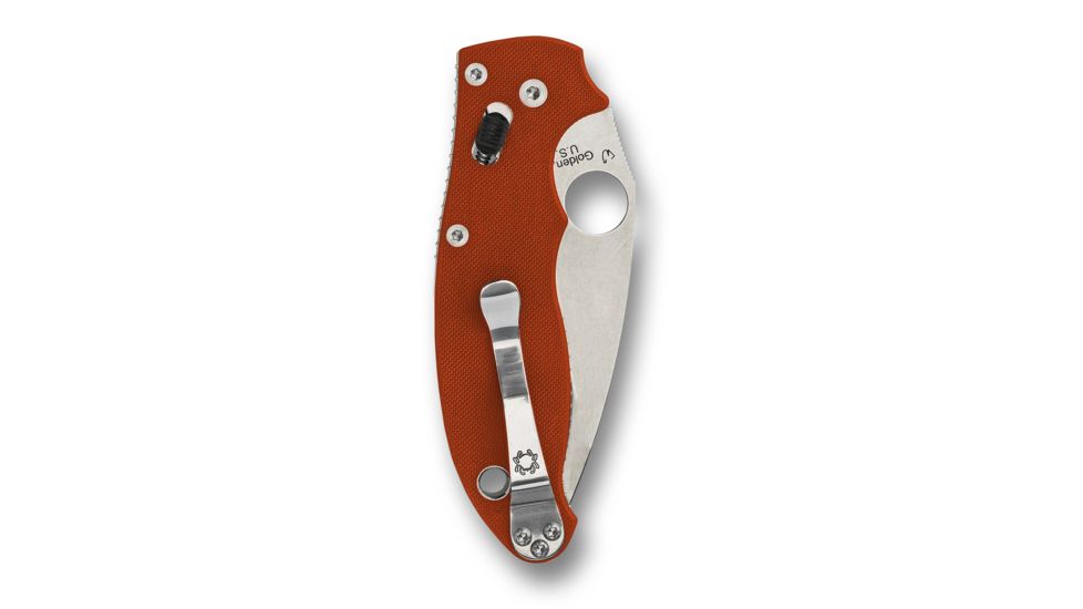 Spyderco Manix 2 Sprint Run Folding Knife, 3.4 in Blade, CPM REX 45 Tool Steel, Plain Edge, G10 Handle, Burnt Orange, C101GPBORE2