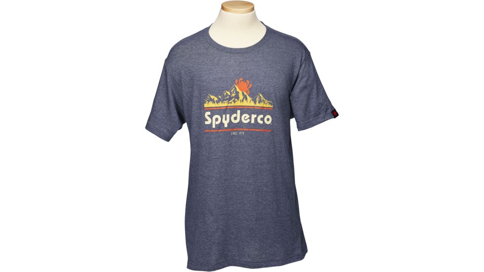 Spyderco Mountain T-Shirt, Heather Navy, Extra Large, TSMTNXL