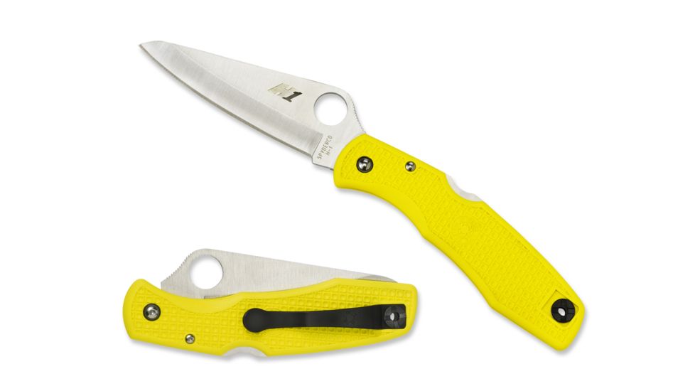 Spyderco Pacific Salt Yellow FRN Handle, H-1 FE Blade Fold Knife C91PYL
