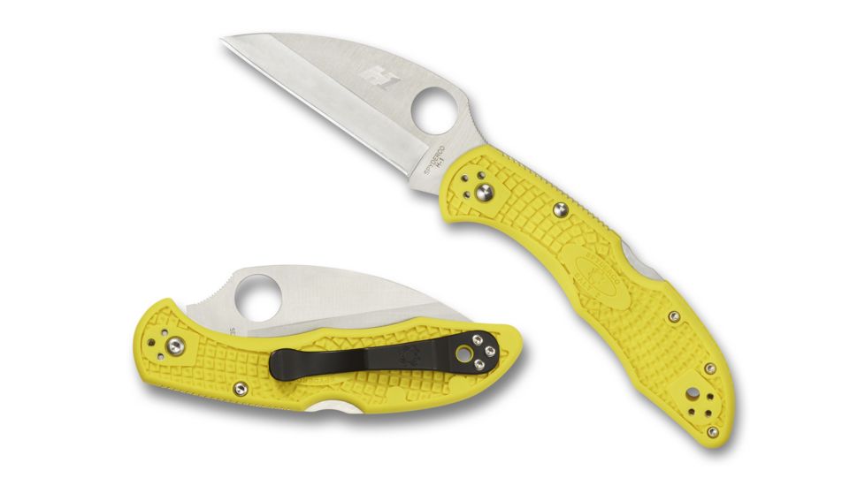 Spyderco Salt 2 Wharncliffe Folding Knife, Lightweight, PlainEdge, Yellow, C88PWCYL2