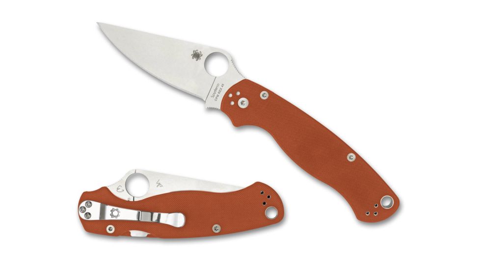 Spyderco Sp Para Military2 Plainedge Burnt Orange G10 Rex 45 - C81GPBORE2