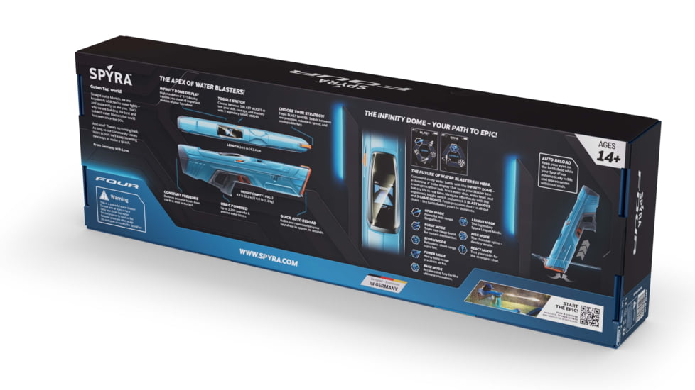 Spyra Four Water Blaster, Blue, SP4B
