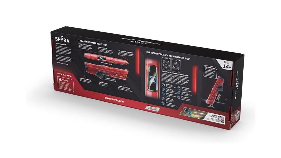 Spyra Four Water Blaster, Red, SP4R