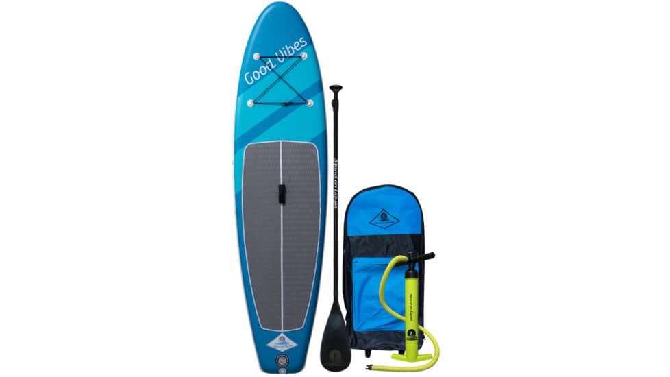 Stand On Liquid Good Vibes Air Paddle Boards Package Multi-Layer Fusion Technology, 10,6in, Aqua,White, SONL18BGVA106