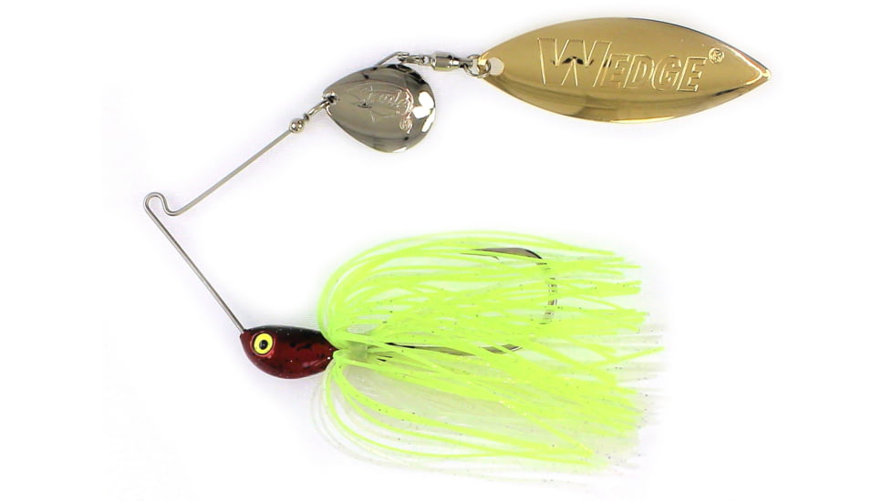 Stanley Jigs 1/2 oz. Vibra Wedge Code Red Hand Tied, Willow Blade, Chartreuse/White, Nickel/Gold, VWCR12-423W