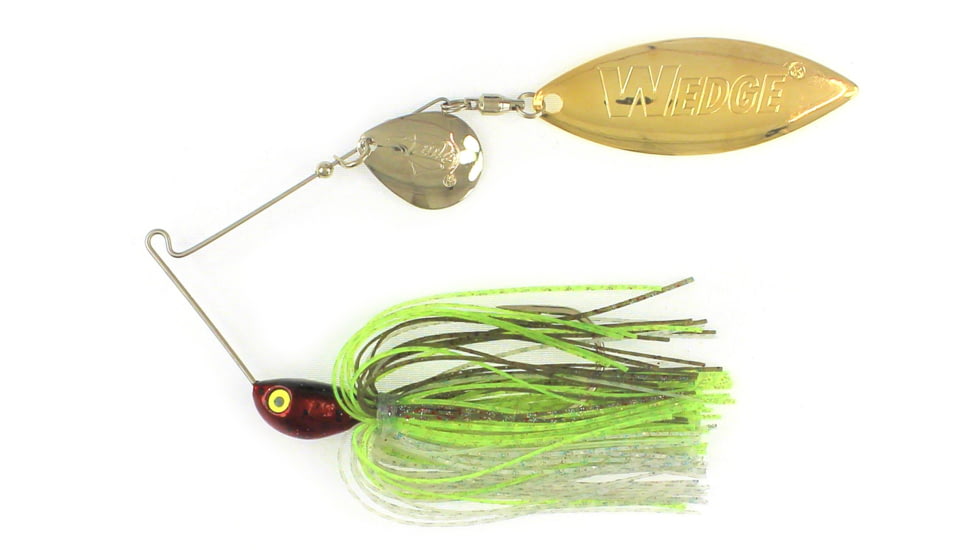 Stanley Jigs 1/2 oz. Vibra Wedge Code Red Hand Tied, Willow Blade, Ridgeback, Nickel/Gold, VWCR12-424W
