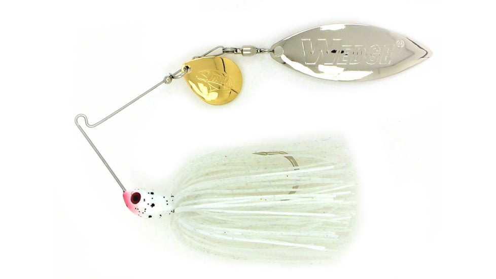 Stanley Jigs 1/2 oz. Vibra Wedge Extreme Hand Tied, Willow Blade, Satin White, Willow Blade, Gold/Nickel, VWEX12-422W