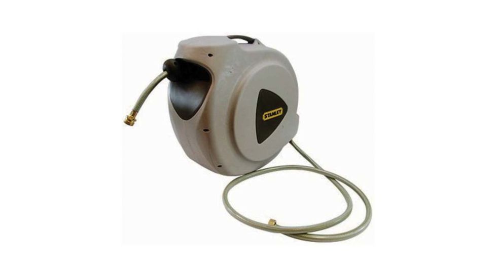 Stanley Tools 65 Ft. Automatic Hose Reel with 65ft x 1/2in Hose, White, BDS6620