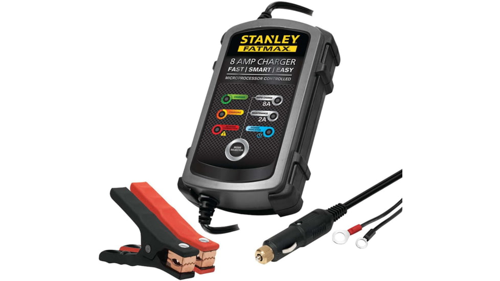 Stanley Tools 8-Amp FATMAX Battery Charger/Maintainer, Black/Yellow, BC8S