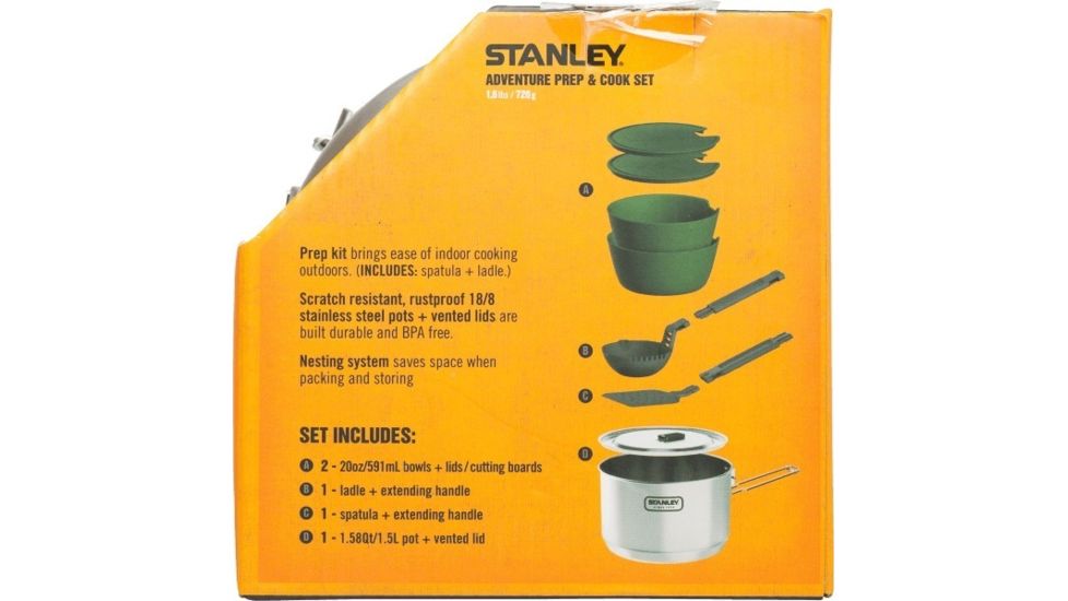 Stanley Tools Adventure Prep w/ Cook Set, Stainless, 10-01715-012