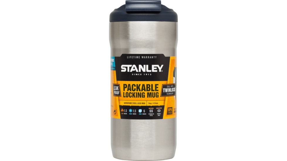 Stanley Adventure Steel Lock Mug 16 oz, Stainless Steel 10-02115-001