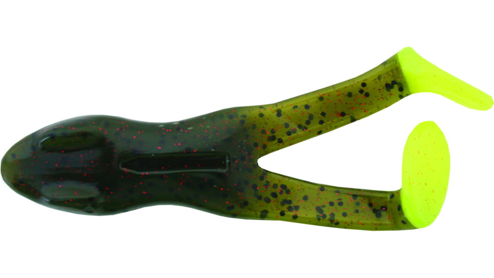 Stanley Baby Hot Feet Ribbit Frog Unrigged, 3 1/4&quot; Watermelon Red/Chartreuse, Floating, SRFH-703