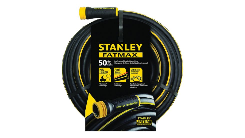 Stanley Tools Fatmax 50ft x 5/8in Professional Grade Water Hose, Black, BDS6650B