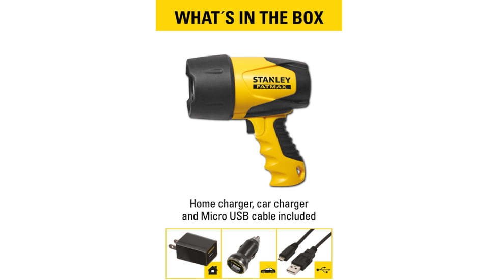 Stanley Fatmax Waterproof LED Rechargeable Spotlight, Yellow, FL5W10