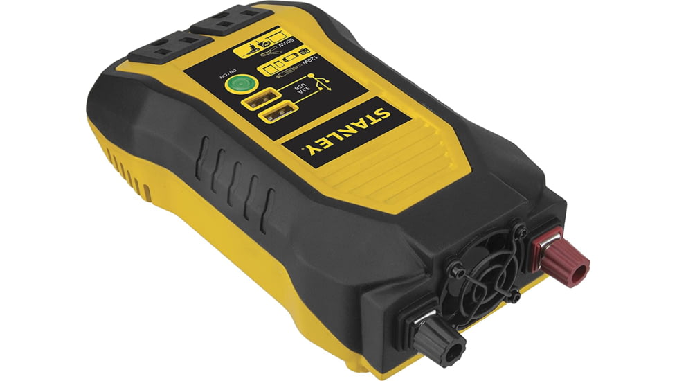 Stanley Tools PowerIt 500-Watt Power Inverter, Black/Yellow, PI500S