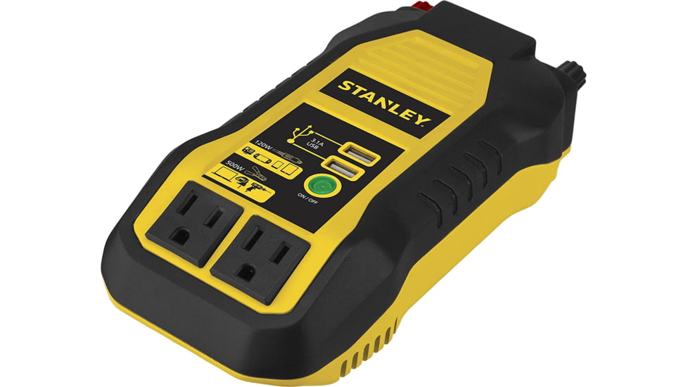 Stanley Tools PowerIt 500-Watt Power Inverter, Black/Yellow, PI500S