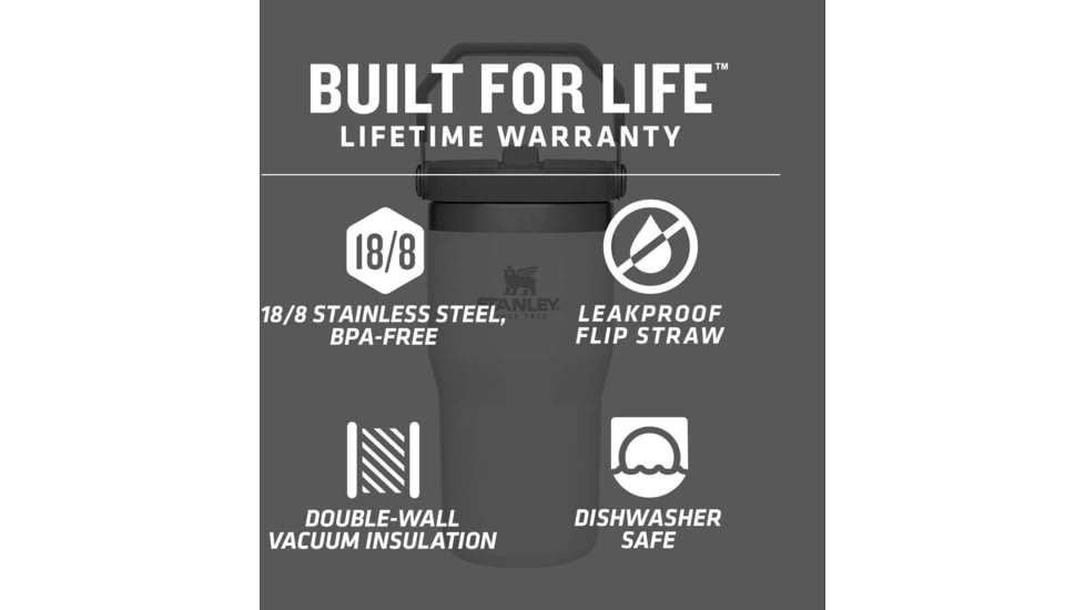Stanley The IceFlow Flip Straw Tumbler, Polar, 20oz / .59L, 10-09994-001