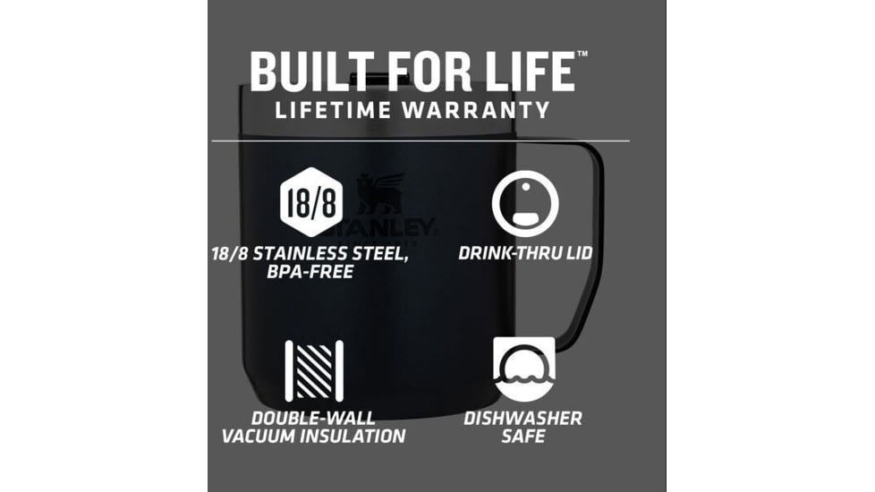 Stanley The Legendary Camp Mug, Hammertone Silver, 12 oz, 10-09366-212