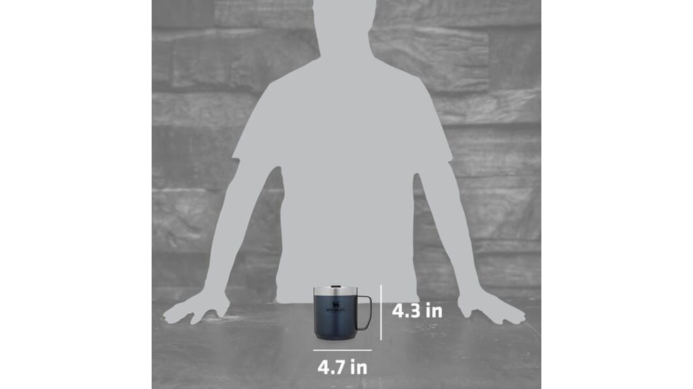 Stanley The Legendary Camp Mug, Hammertone Silver, 12 oz, 10-09366-212