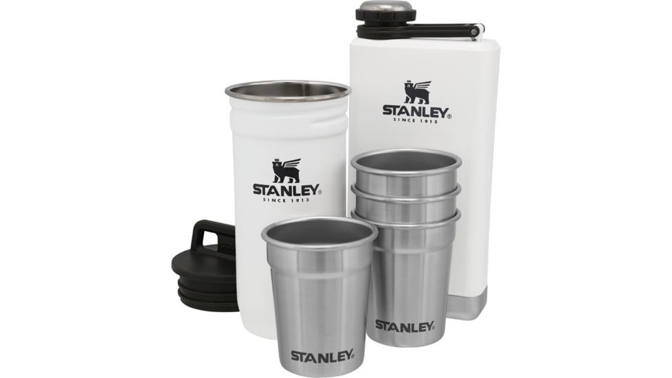 Stanley The Pre-Party Shot Glass w/ Flask Set, White, 10-01883-033