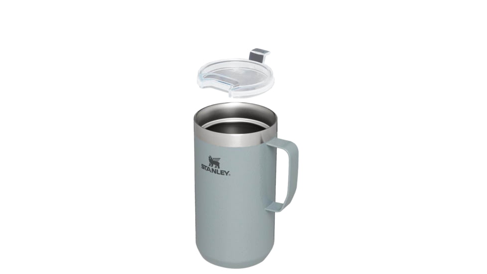 Stanley The Stay-Hot Camp Mug 24oz, Hammertone Silver, 24 oz/0.71 L, 10-11443-009