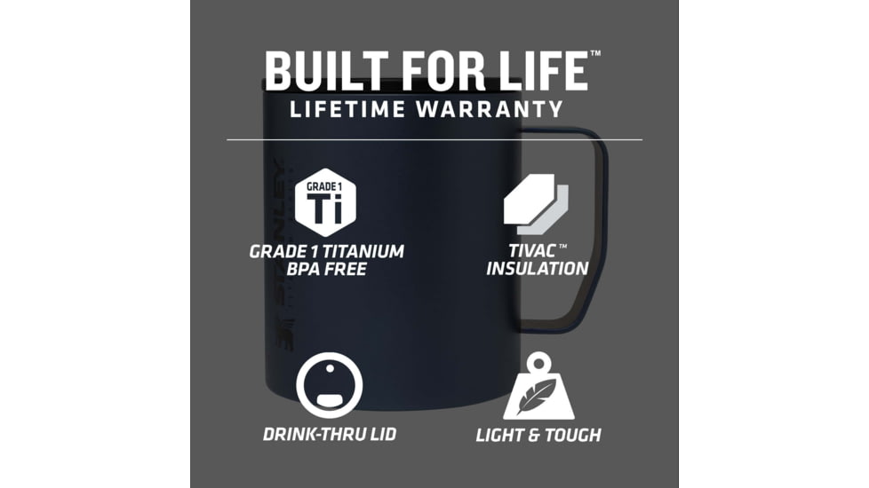 Stanley The Stay-Hot Titanium Camp Mug, Nightfall, 12oz / .35L, 10-09570-003