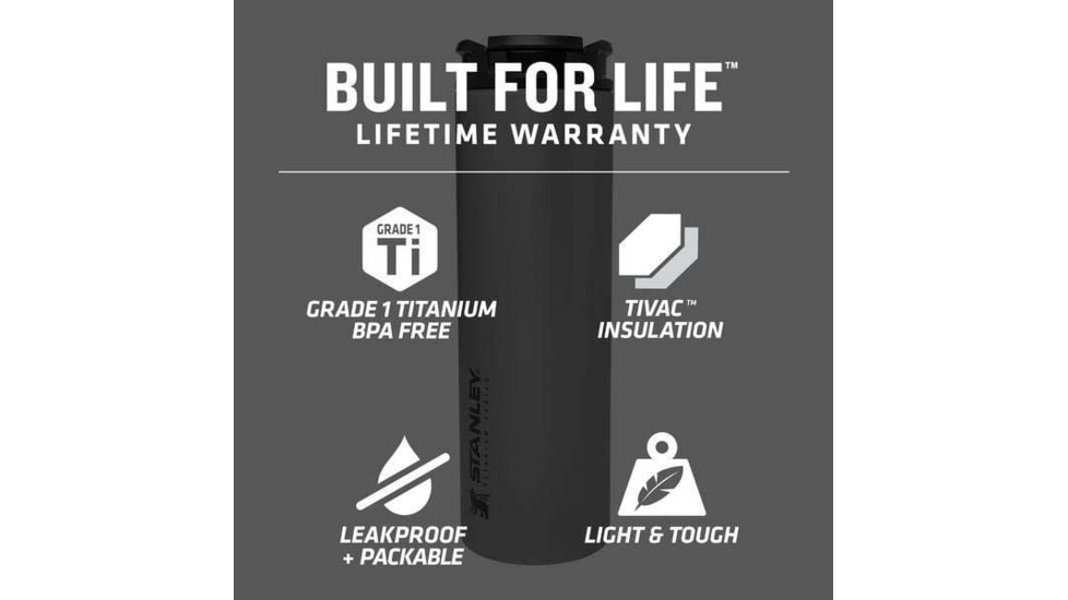 Stanley The Stay-Hot Titanium Travel Mug, Sandblasted, 14oz / .4L, 10-09569-001