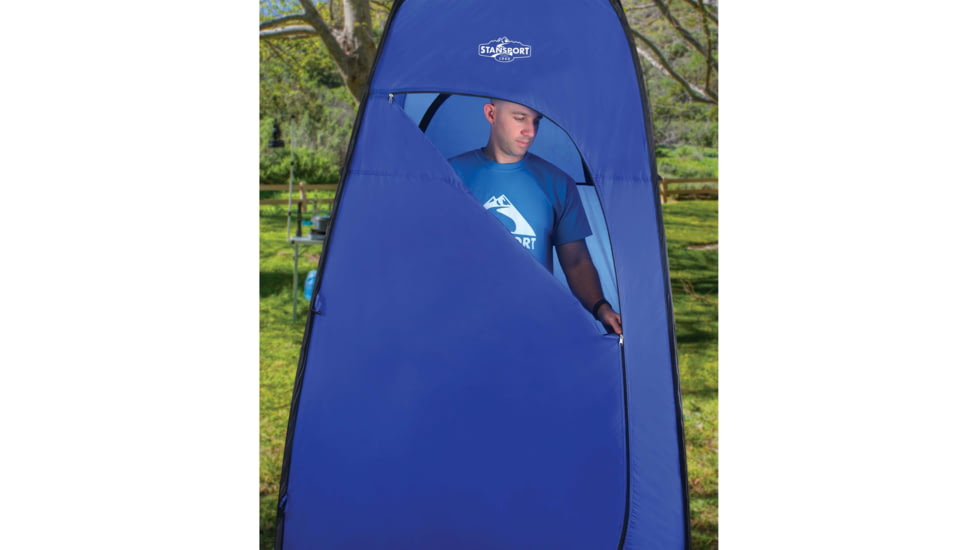 Stansport All Weather Pop-Up Private Shelter, Blue, 48L x 48W x 84H, 738-300-50