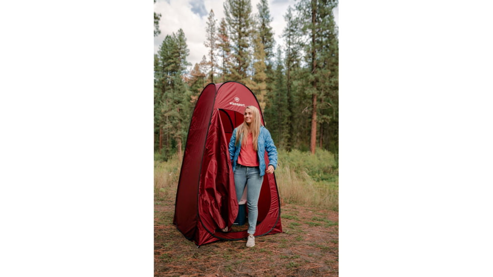 Stansport All Weather Pop-Up Private Shelter, Red, 48L x 48W x 84H, 738-300-60