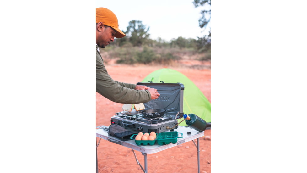Stansport Boulder Series 2-Burner Propane Stove, 2x 25K BTU Burners, Gray, 24.24L x 17W x 15.5H, 212-700