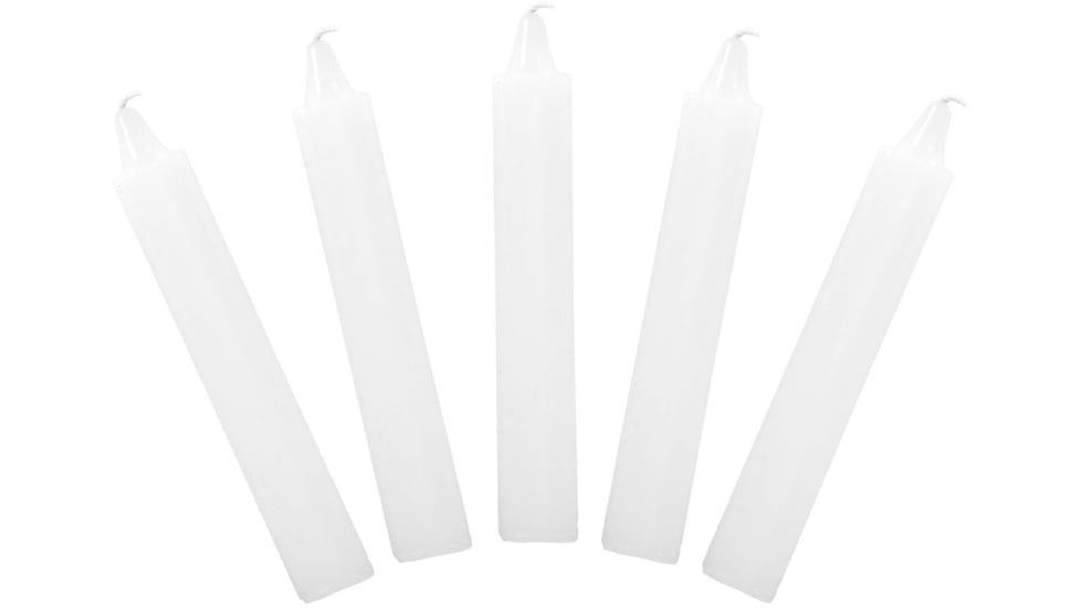 Stansport Camping Candles - 5 Pack, Suitable For Emergency Use, White, 5L x 0.63W x 0.63H, 229